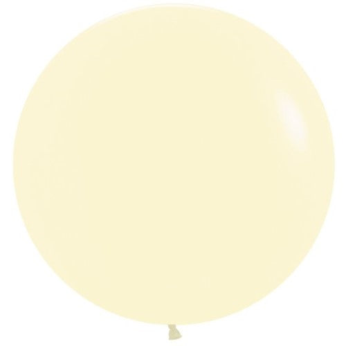 Pack of 10 Sempertex pastel matte yellow latex balloons, 60cm, perfect for adding vibrant decor to celebrations.