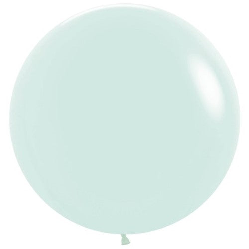 Pack of 10 Sempertex 60cm pastel matte green latex balloons, ideal for elegant party decorations and events.