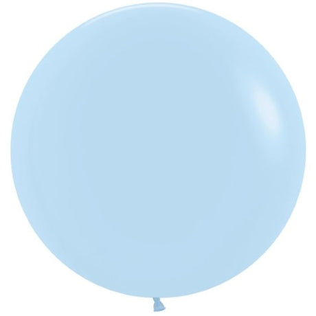 Pack of 10 Sempertex 60cm pastel matte blue latex balloons, perfect for elegant celebrations and impactful decor.