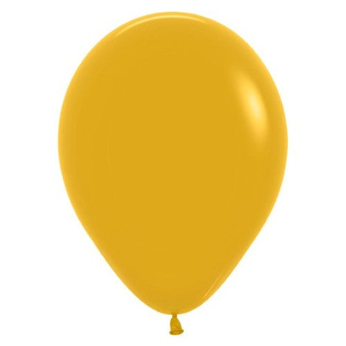 Bright mustard 30cm latex balloons in a pack of 50, perfect for vibrant party decorations and events.