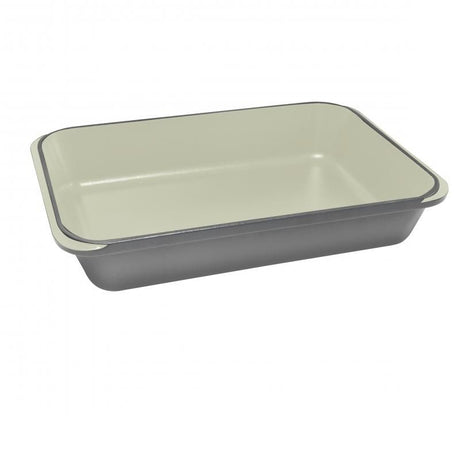 Chasseur Rectangular Roasting Pan in Celestial Grey, 40x26cm, perfect for baking, roasting, and serving with style.