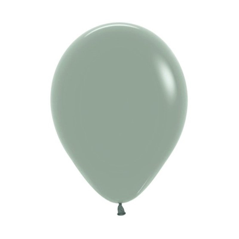 Pastel dusk laurel green latex balloons in a 50-pack, perfect for elegant celebrations and sustainable decor.