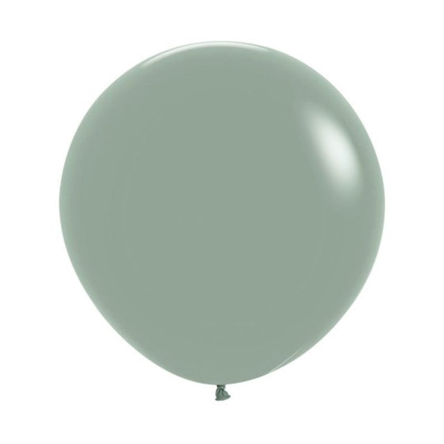 Pastel dusk laurel green latex balloons in a 3-pack, perfect for elegant celebrations and versatile decoration.