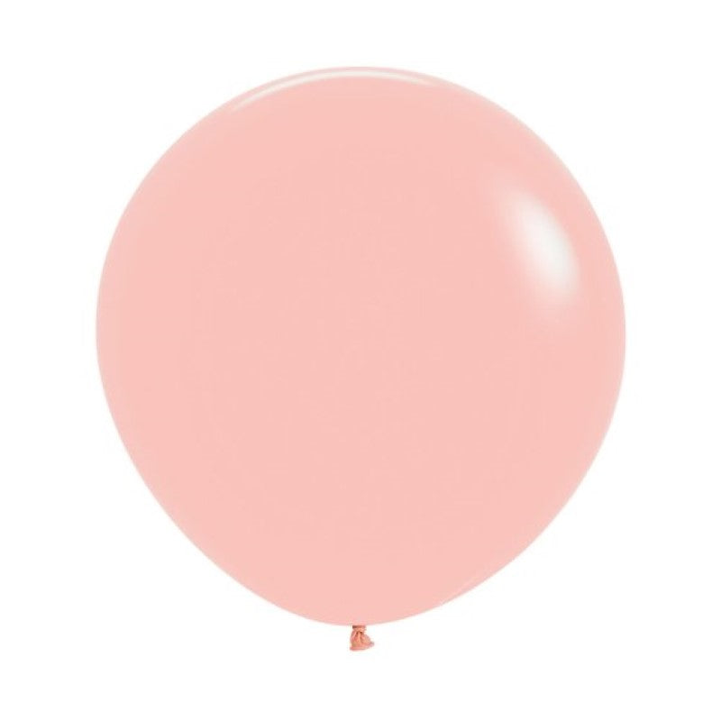 Pastel matte melon latex balloons in a 3-pack, measuring 60cm for elegant party decor and longer float times.