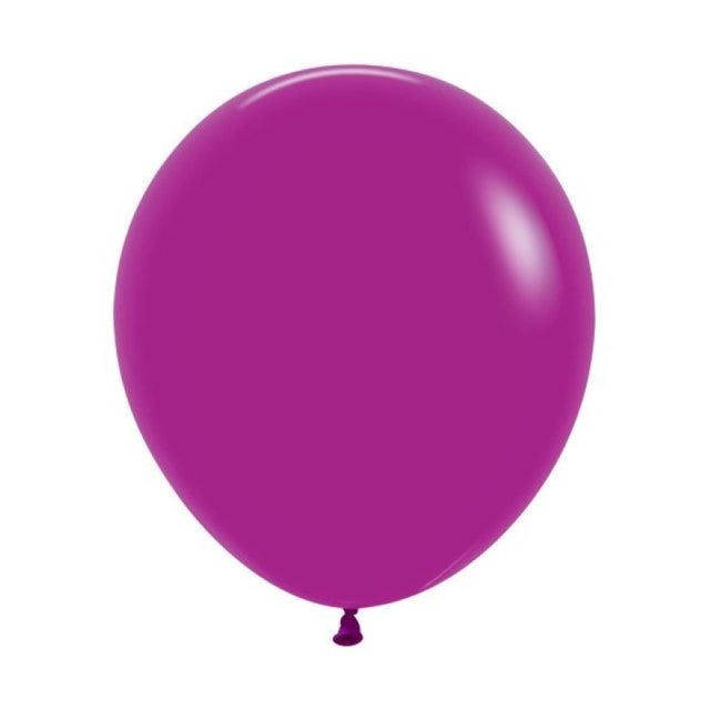 Bright purple orchid latex balloons in a 6-pack, perfect for elegant celebrations and events, easily inflated for any decor.