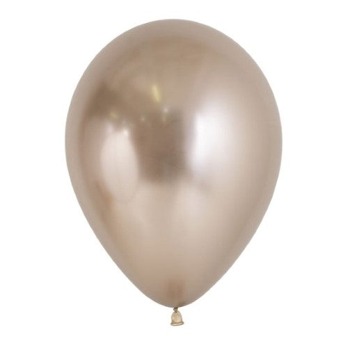 Pack of 100 Sempertex 30cm Metallic Reflex Champagne Balloons, perfect for elegant celebrations and versatile decorations.