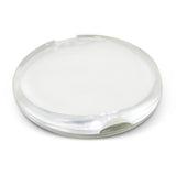Frosted clear travel case holding 30 sheets of no-mess, lightly fragranced soap that dissolves in water for on-the-go hygiene.