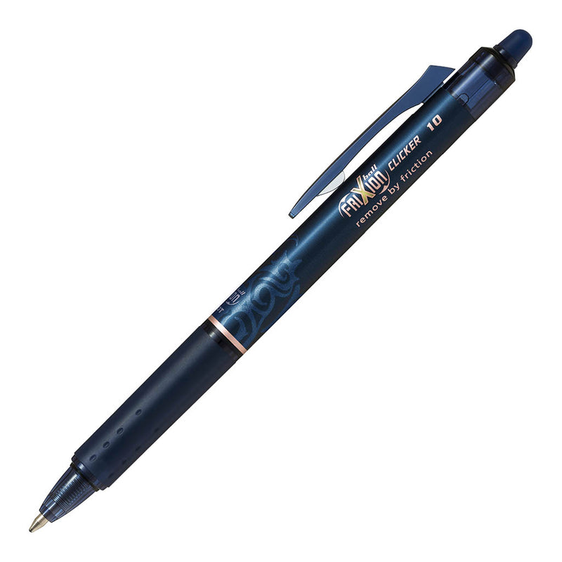 Pilot Frixion Clicker 1.0 Broad Blue Black Erasable Gel Pen- (Set of 12)