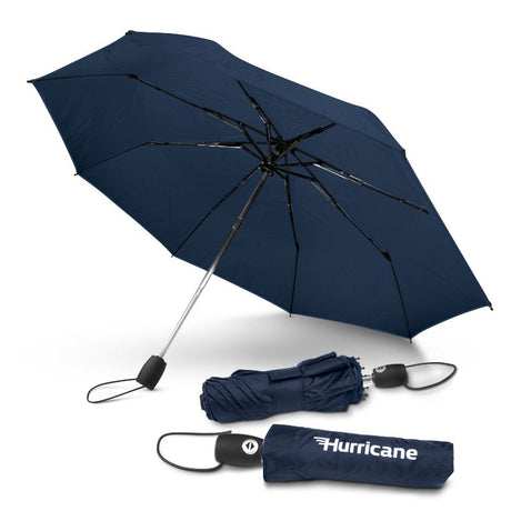 Navy PEROS Hurricane City Umbrella with 1000mm canopy, tri-fold design, automatic open/close, and durable structure for urban use.