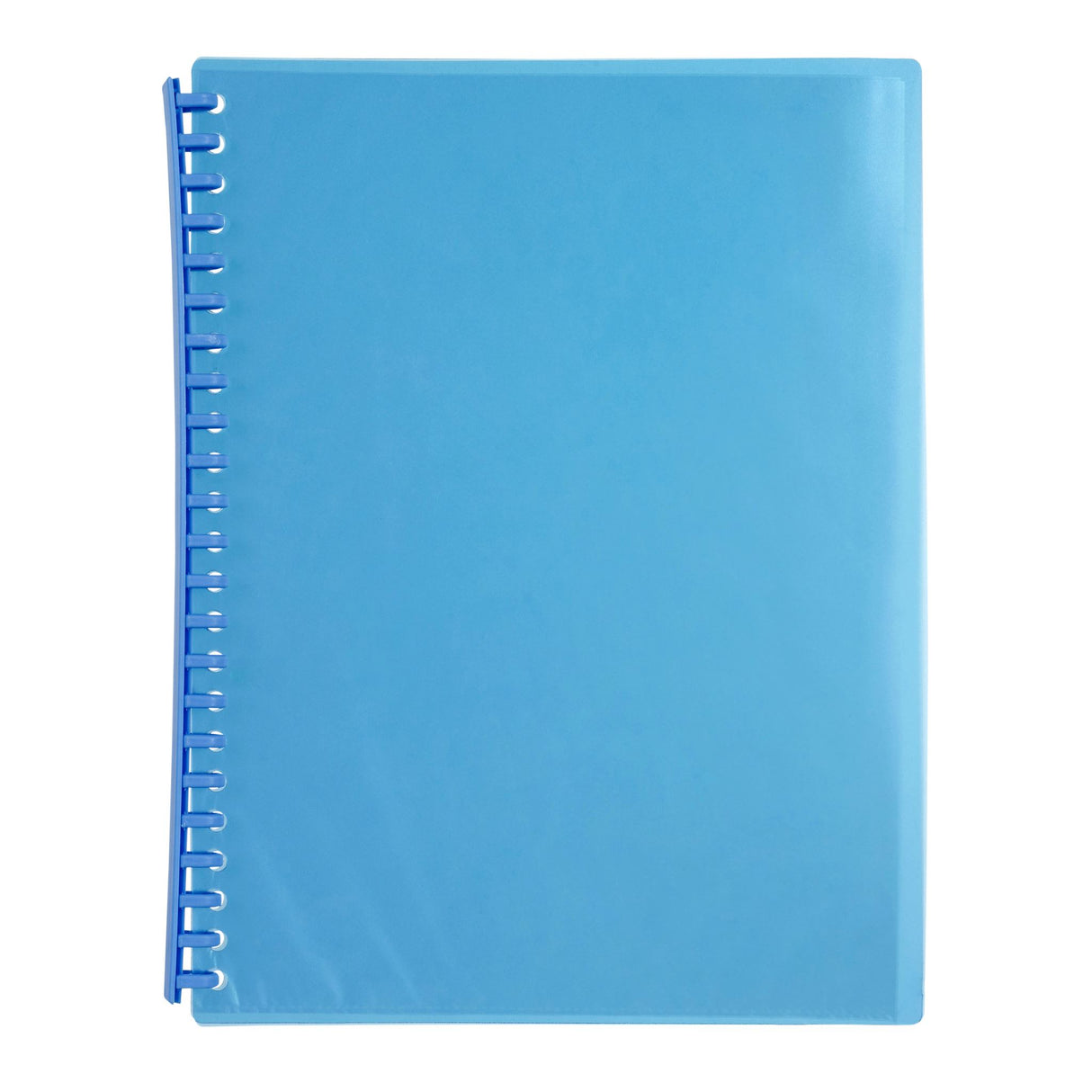 Pack of 10 MARBIG® Refillable Display Books in marine color, each with 20 clear pockets for versatile document storage.