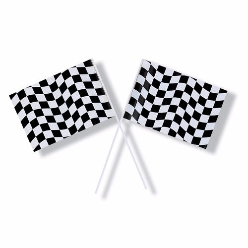 Black & White Checkered Flag Plastic (1 Flag)