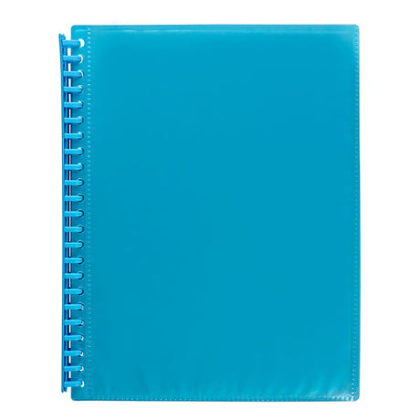 Marbig A4 Insert Cover Display Book in marine blue, pack of 12, with 20 pockets for easy document organization.