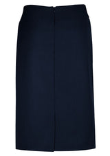 Ladies Navy Relaxed Fit Skirt, size 14, featuring a comfortable blend of polyester and bamboo charcoal, versatile styling options.