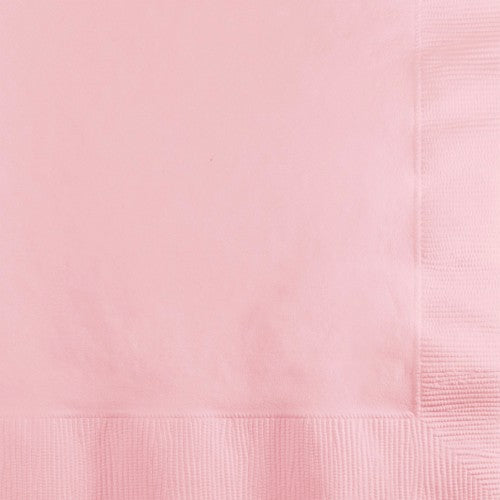 Classic pink 2-ply beverage napkins, 25cm x 25cm, pack of 50 for elegant gatherings and easy clean-ups.