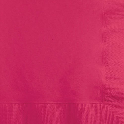 Hot magenta luncheon napkins in a pack of 50, perfect for parties and elegant gatherings, offering style and durability.