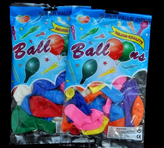 Vibrant assorted balloons in premium quality, perfect for celebrations, measuring 25cm, ideal for helium or air inflation.