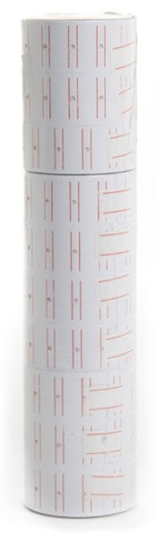 10 rolls of versatile plain pricing labels, 220 x 130mm, ideal for retail pricing guns and inventory management.