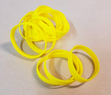 Bright yellow silicone wristbands, pack of 10, ideal for events, fundraisers, and promotions; customizable and durable.