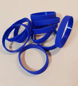 Dark blue silicone wristbands pack of 10, ideal for events, fundraisers, and promoting causes with durable, comfortable design.