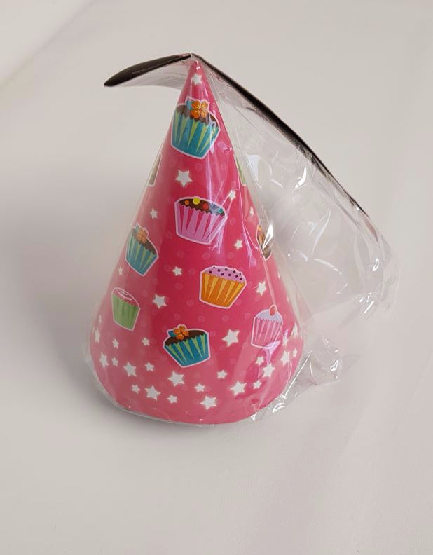 Colorful Party Hats Cupcake set of 8 with elastic holders, perfect for festive celebrations and creating memorable moments.
