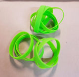 Vibrant lime green silicone wristbands in a pack of 10, perfect for events, promotions, and fundraising.
