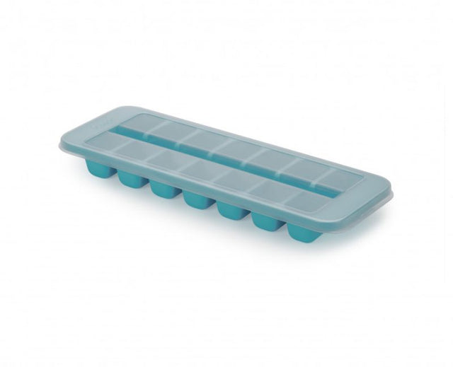 Joseph Joseph Flow Easy-fill Ice-cube Tray with linked cavities and stackable lid for easy, mess-free ice cube preparation.