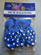 Premium 30cm pink balloons with polka dots, 10 units, ideal for air or helium filling.
