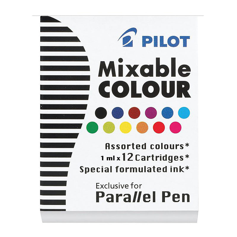 Pilot Parallel Cartridges 12 Assorted Colour (IC-P3-AST)