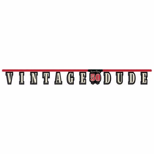 Vintage Dude 50th Birthday Jointed Banner