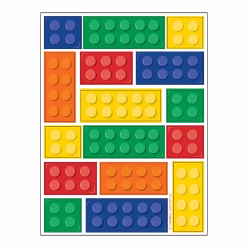 Colorful Block Party sticker sheets, 15cm x 11cm, perfect for scrapbooking, invitations, and fun decor. Pack of 4.