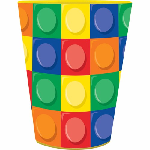 Vibrant Block Party Plastic Souvenir Cup, 473ml capacity, durable, eco-friendly, perfect for celebrations and outdoor events.