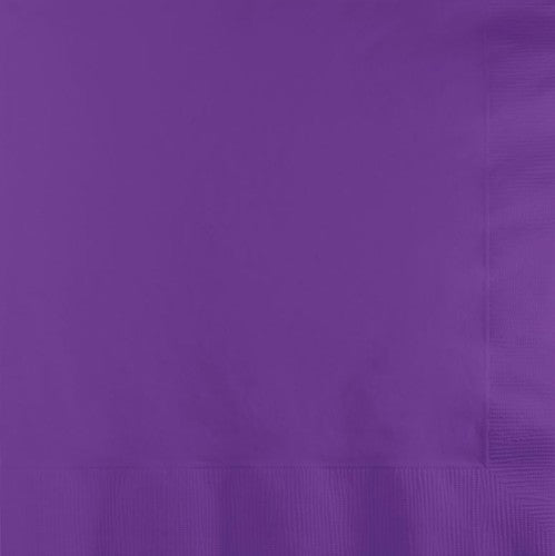 Amethyst purple luncheon napkins, 33cmx33cm, 2 ply, pack of 50, ideal for elegant dining and versatile events.