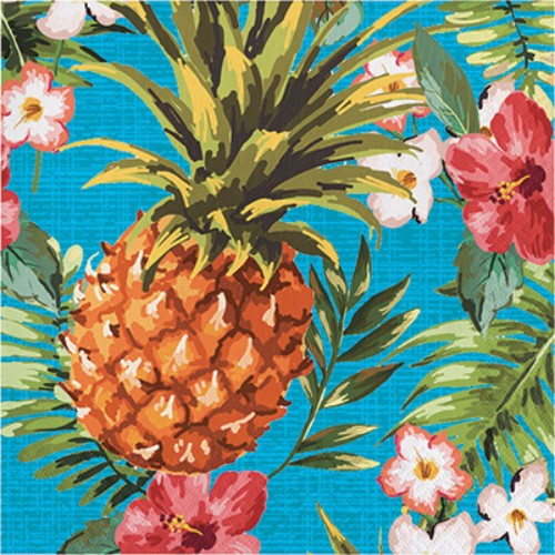 Vibrant Aloha Luncheon Napkins, 33cm square, pack of 16, ideal for tropical parties and easy cleanup at summer gatherings.