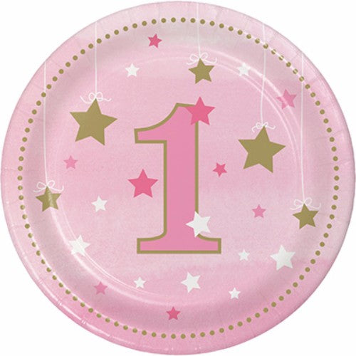 One Little Star Girl Luncheon Plates 1st Birthday - Pack of 8