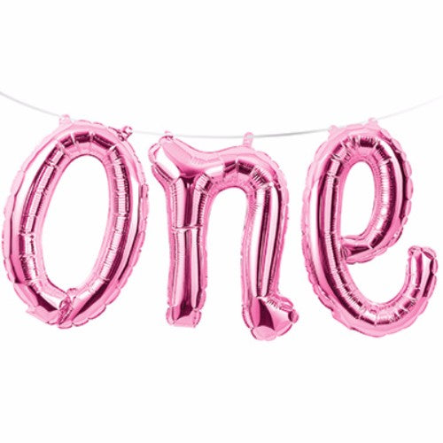 Shape one Pink Balloon Foil Banner