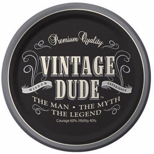 Vintage Dude Luncheon Plates – Stylish retro paper plates, 18cm, perfect for gatherings and easy cleanup, pack of 8.