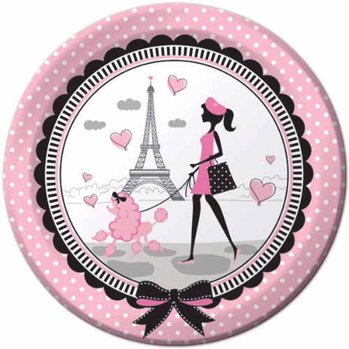 Party in Paris Dinner Plates Paper - Pack of 8