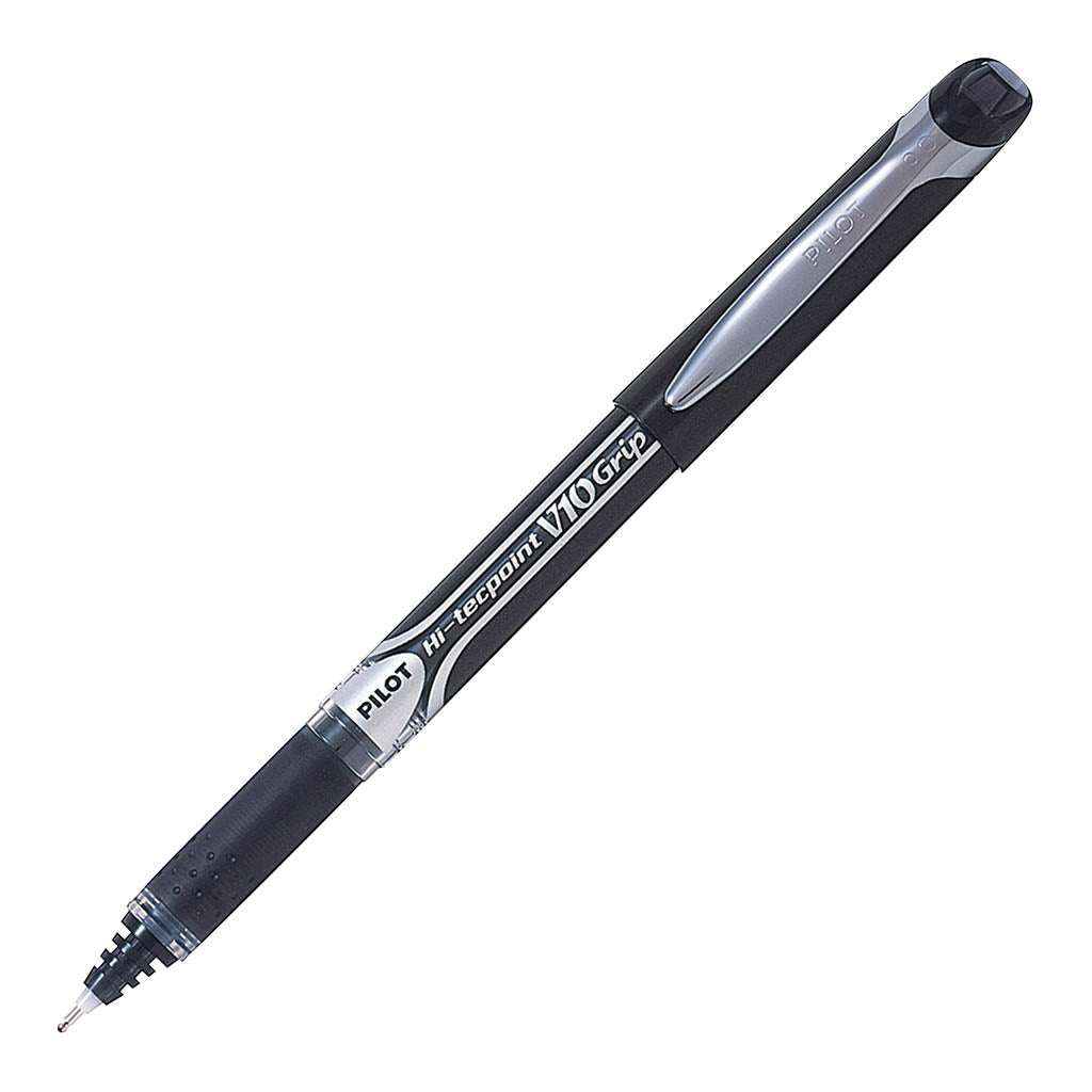 Pilot Hi-Tec V10 Grip Medium Black - (Set of 12)