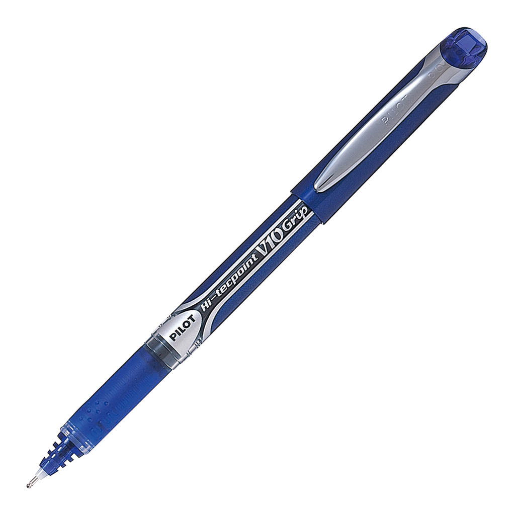 Pilot Hi-Tec V10 Grip Medium Blue - (Set of 12)