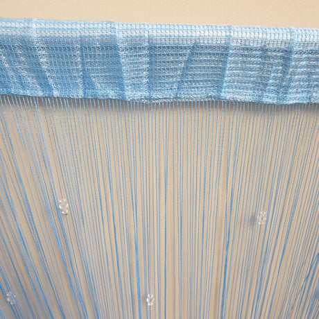 Stylish blue beaded string curtain, 1m x 2m, perfect for dividing spaces and enhancing home decor.