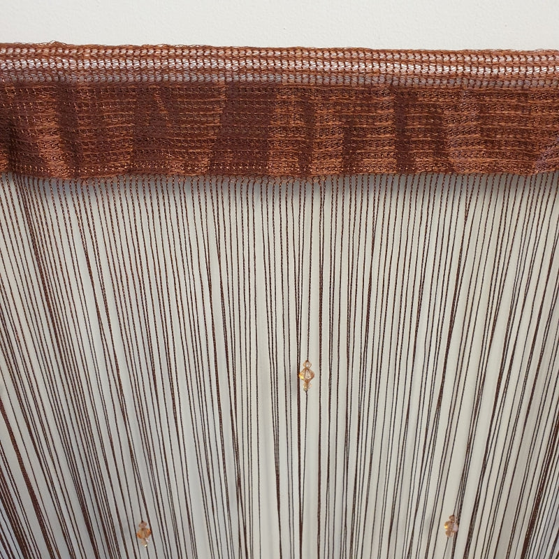 Beaded String Curtain 1 m x 2 m-Brown