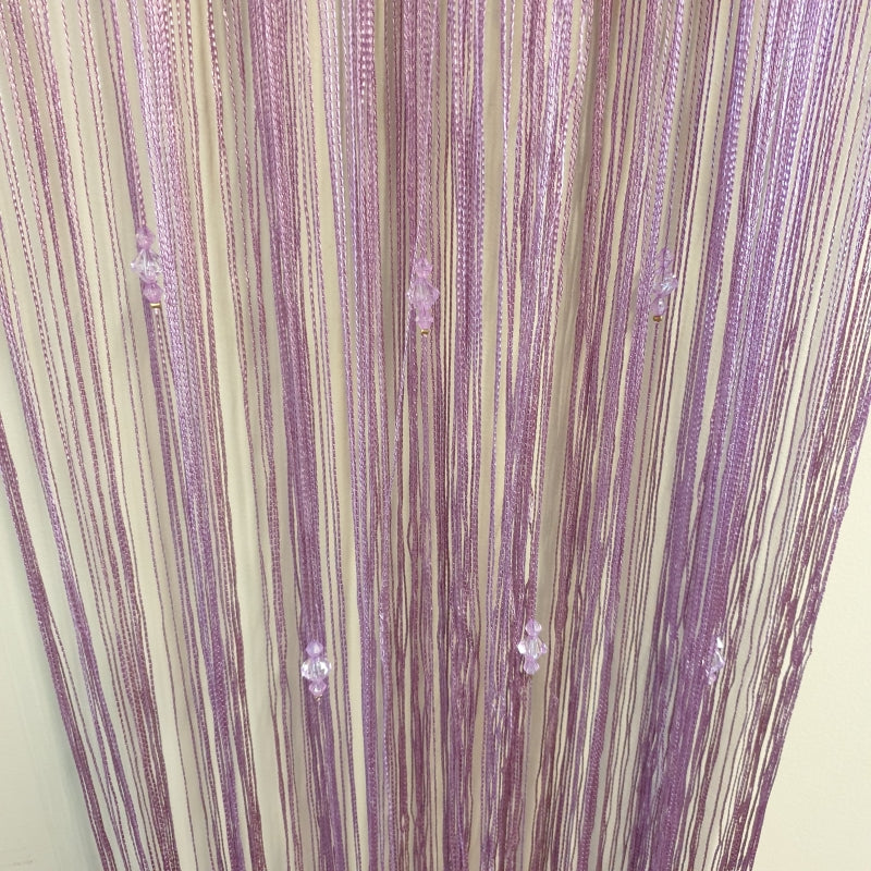 Purple beaded string curtain, 1m x 2m, adds elegance and charm while filtering light and serving as a stylish room partition.