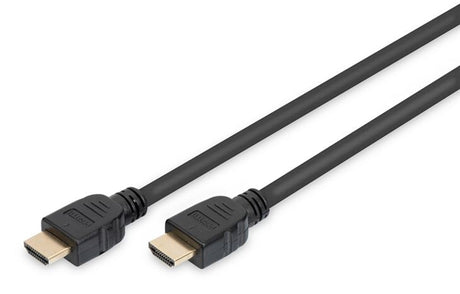 Digitus 1m HDMI v2.1 cable supporting 8K, 4K 3D, HDR, with ARC, CEC, and gold-plated contacts for superior audio/video performance.