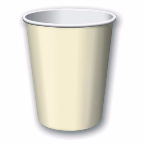 Ivory paper cups, 266ml, pack of 24, ideal for hot and cold drinks, eco-friendly, stylish for parties and events.