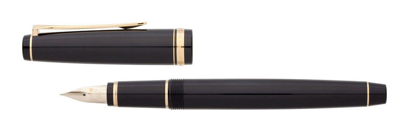 Pilot Falcon Resin Gold Black Fountain Pen Medium