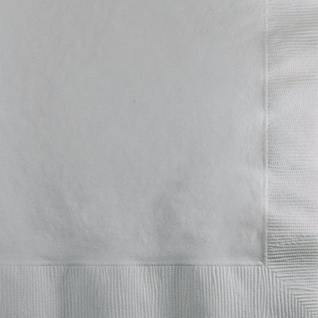 Shimmering silver luncheon napkins, 2-ply, 33cm x 33cm, perfect for elegant dining at weddings and gatherings. Pack of 50.