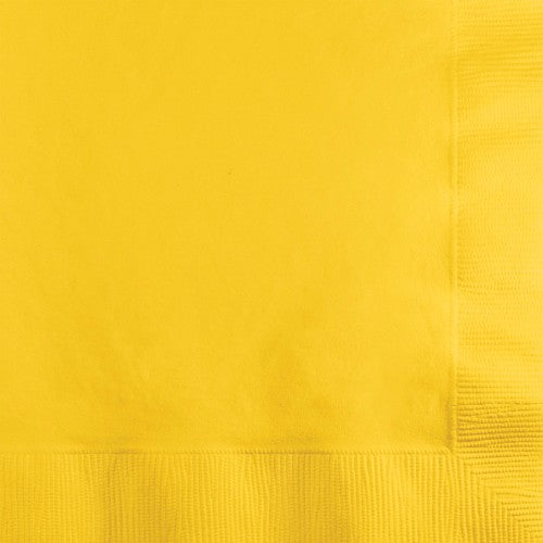 Bright school bus yellow luncheon napkins, 33cm x 33cm, 2-ply, perfect for parties and easy clean-up, pack of 50.