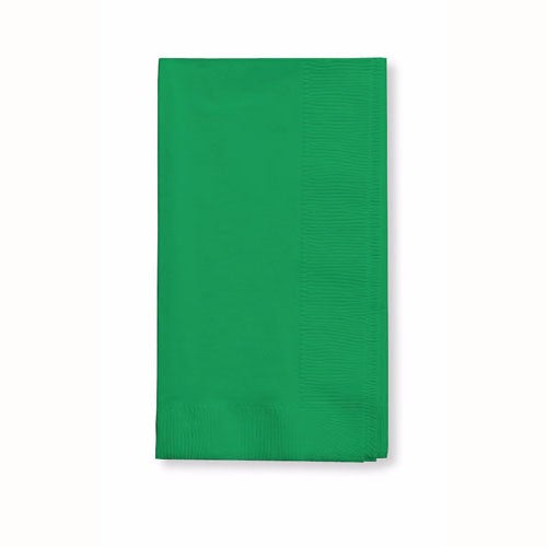 Emerald Green Dinner Napkins, 2-ply, 40cm x 40cm, pack of 50, ideal for elegant dining and special occasions.