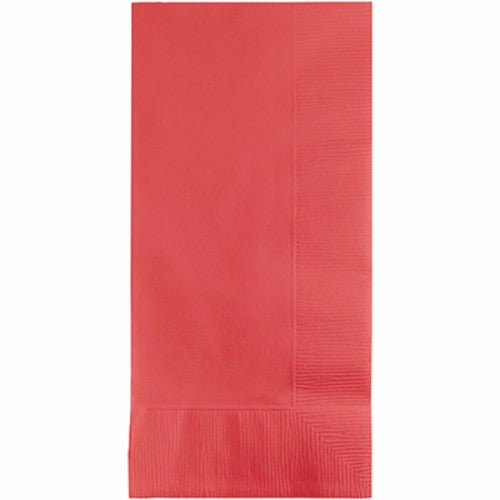 Pack of 50 coral dinner napkins, 40cm x 40cm, 2-ply, perfect for elegant dining and casual meals, eco-friendly design.