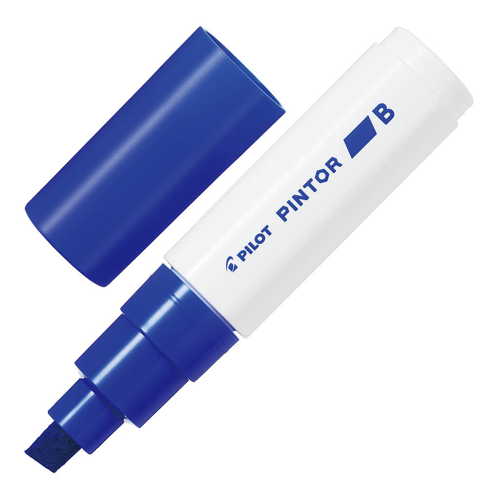 Pilot Pintor Broad Chisel Blue Marker- (Set of 6)